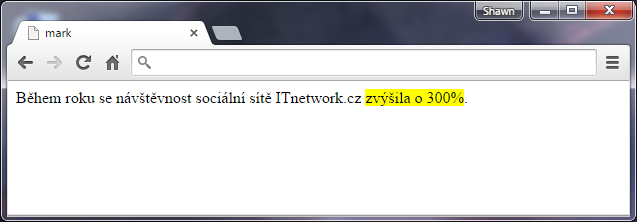 HTML tag mark označující zvýraznění - Textové tagy - Český HTML 5 manuál