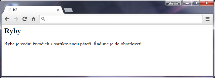Nadpis h2 v HTML 5 - Textové tagy - Český HTML 5 manuál