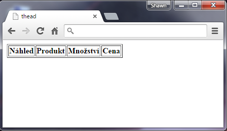 Tag thead v HTML 5 - Tabulky - Český HTML 5 manuál