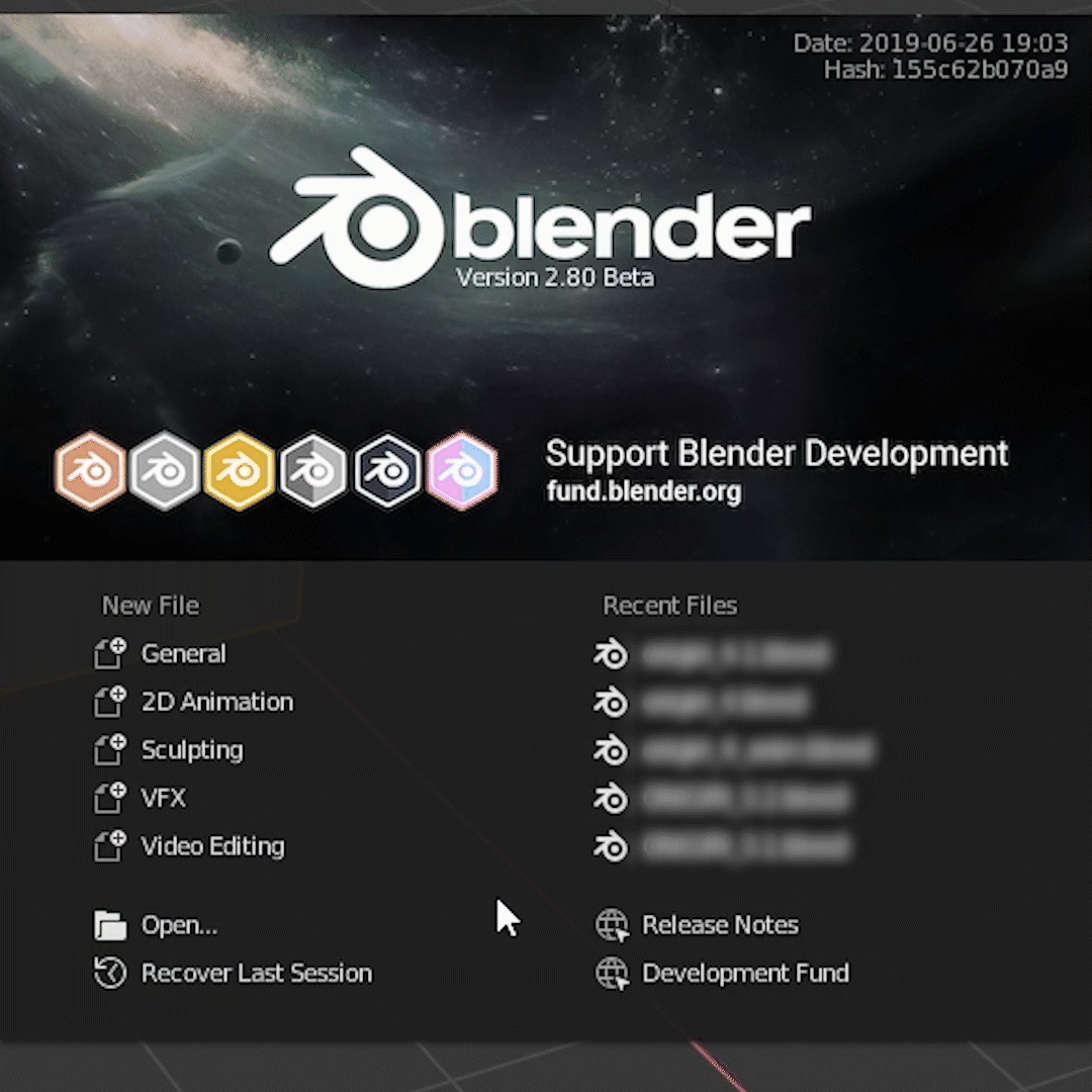 Otevření blend souboru v Blender - Základy Blenderu