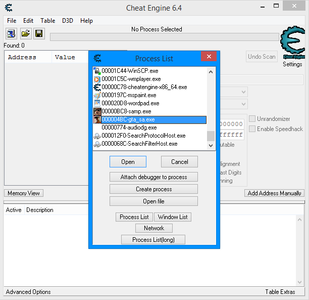 Otevření procesu v Cheat Engine - Tipy a triky na další software