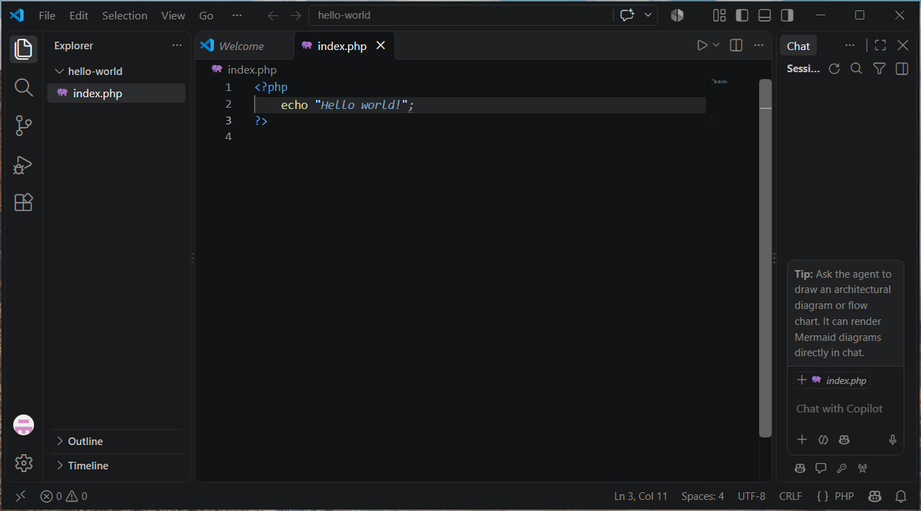 Návrh doplnění kódu v GitHub Copilotu - Základní konstrukce jazyka PHP