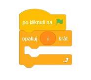 Program řada cyklus s proměnnou - Scratch