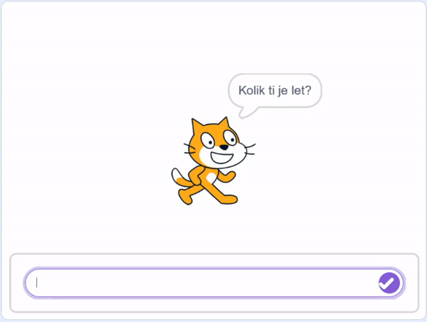 Kočičák určuje dospělost uživatele - Scratch