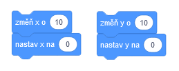 Blok nastav/změň x/x - Scratch