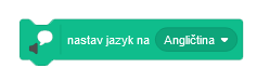Blok pro výběr jazyka - Scratch