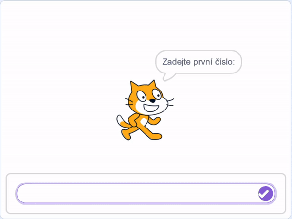Kočičák počítá hafo příkladů - Scratch