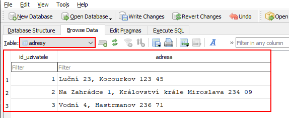 Kontrola v databázi - SQLite databáze krok za krokem
