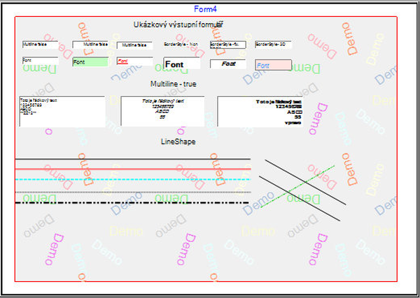 Demo ukázka - Tisk celých formulářů ve Windows Forms