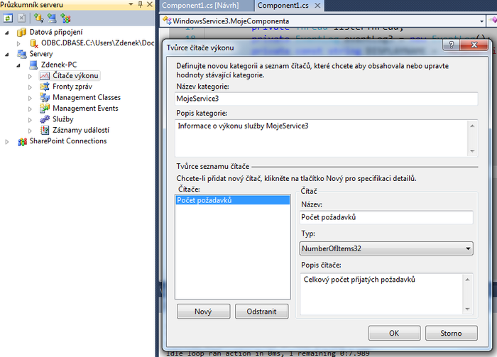 Nový čítač - Programování služeb ve Windows
