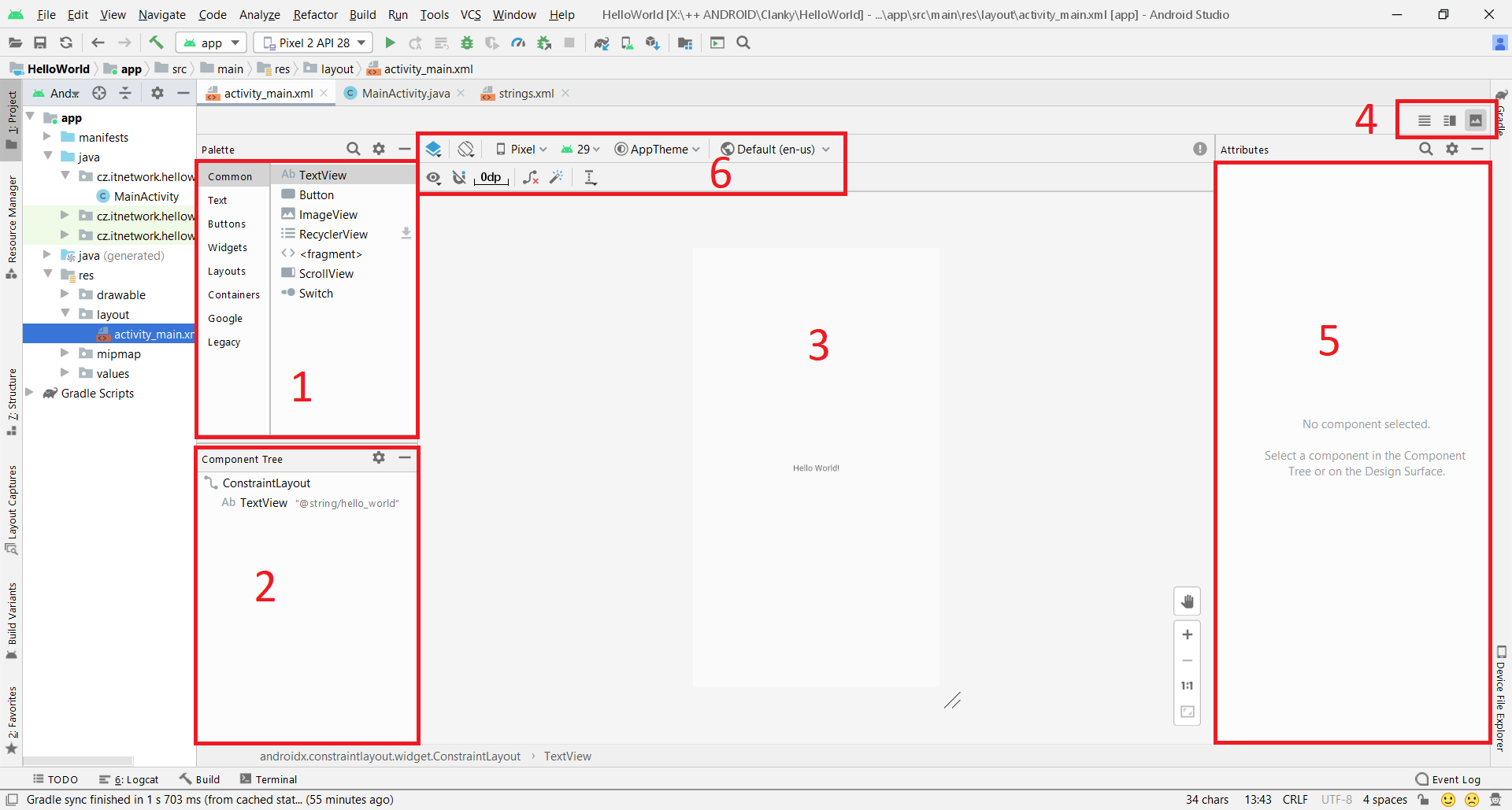 Rozložení Android Studio - Základy vývoje Android aplikací v Javě