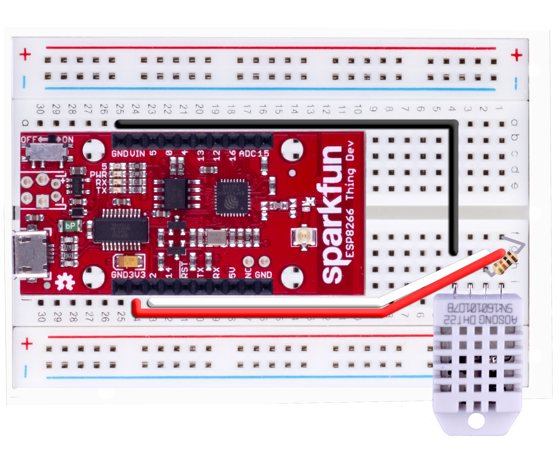 Zapojení desky s ESP 8622 - Microsoft Azure a IoT