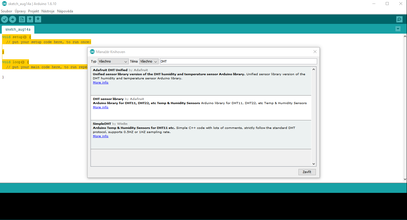 Add DHT sensor to Arduino IDE - Microsoft Azure a IoT