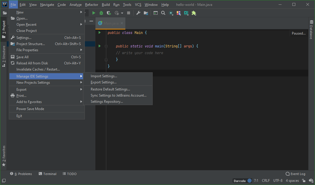 Import/export/synchronizace nastavení - IntelliJ IDEA / NetBeans / Eclipse - Pokročilá práce