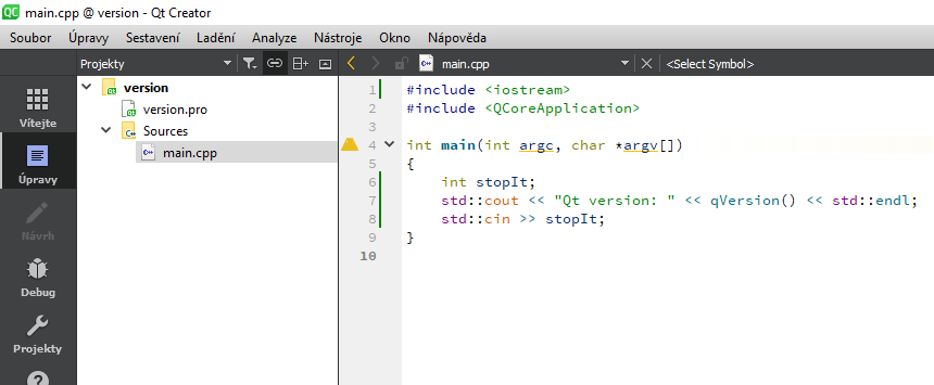 Správce souborů a otevřený soubor v Qt Creator - Qt - Okenní/formulářové aplikace v C++