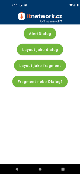 Výsledný vzhled ukázkové aplikace