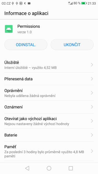 Oprávnění Android aplikací