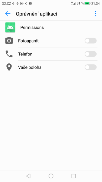 Oprávnění Android aplikací