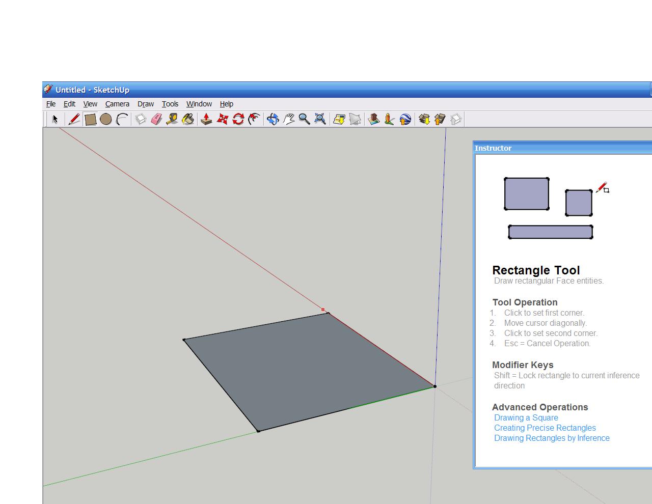 Google SketchUp obdelník - Google SketchUp