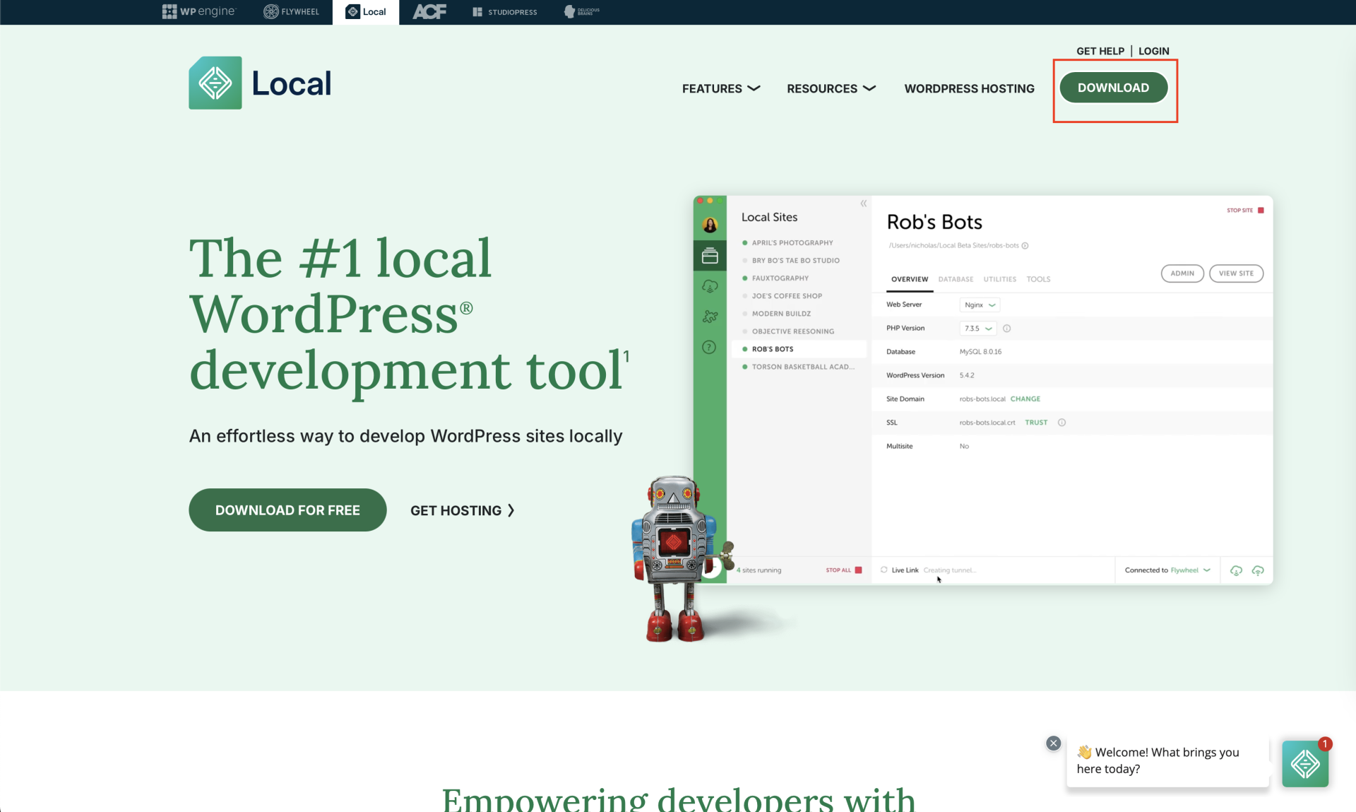 Stažení aplikace LocalWP - WordPress - Základy