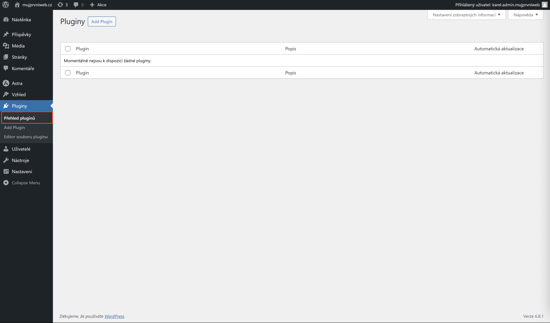 Přehled pluginů - WordPress - Základy