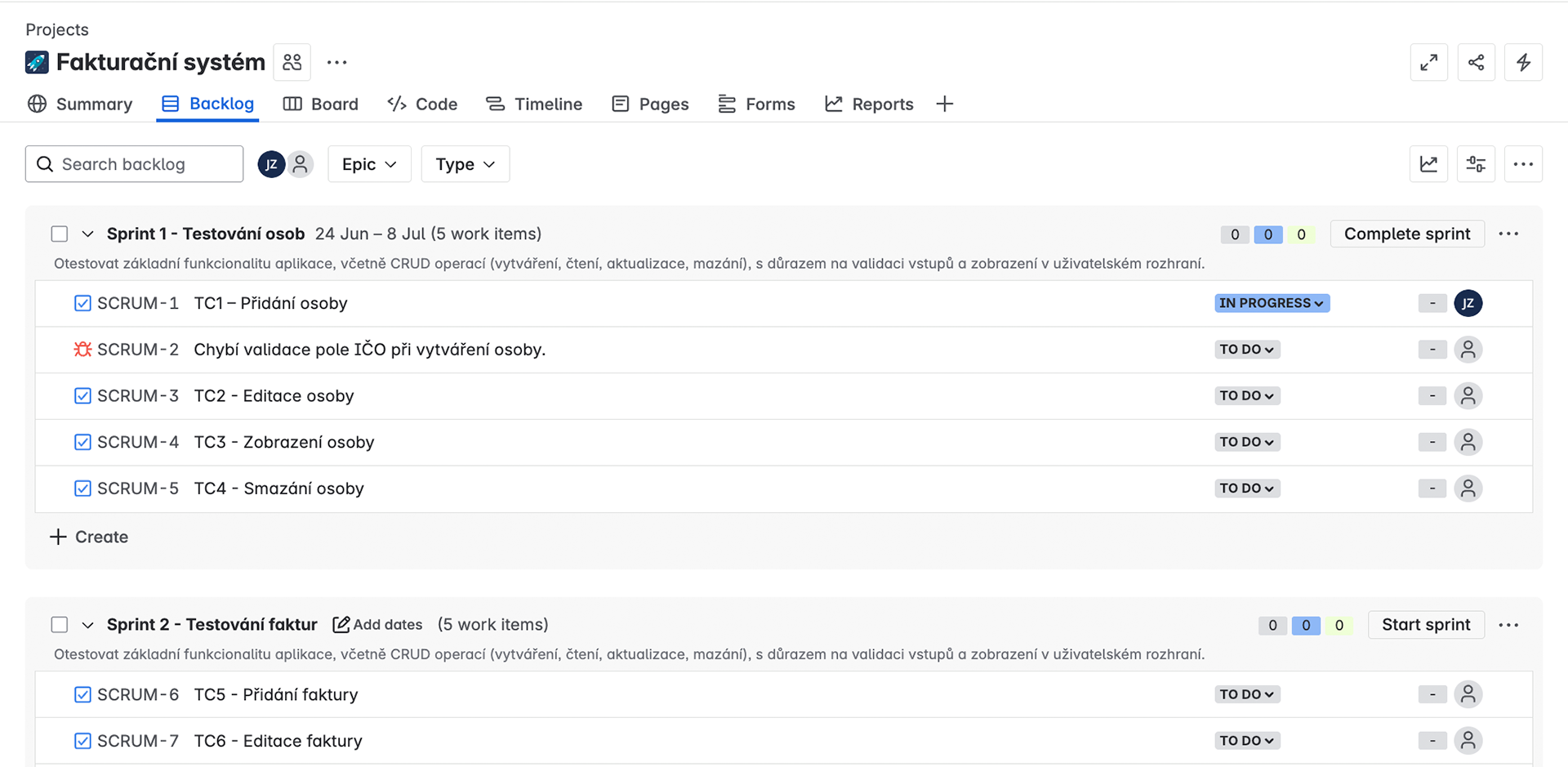 Jira - Praktické testování projektů - Manuální testování