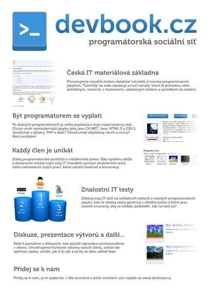 Leták devbooku - Rozhovory s českými a slovenskými vývojáři