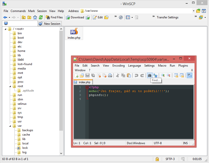 SFTP WinSCP - Administrace VPS serverů