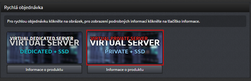 Objednávka VPS - Administrace VPS serverů