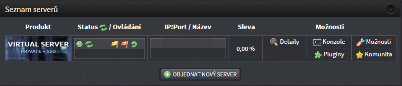 Možnosti správy serveru - Administrace VPS serverů