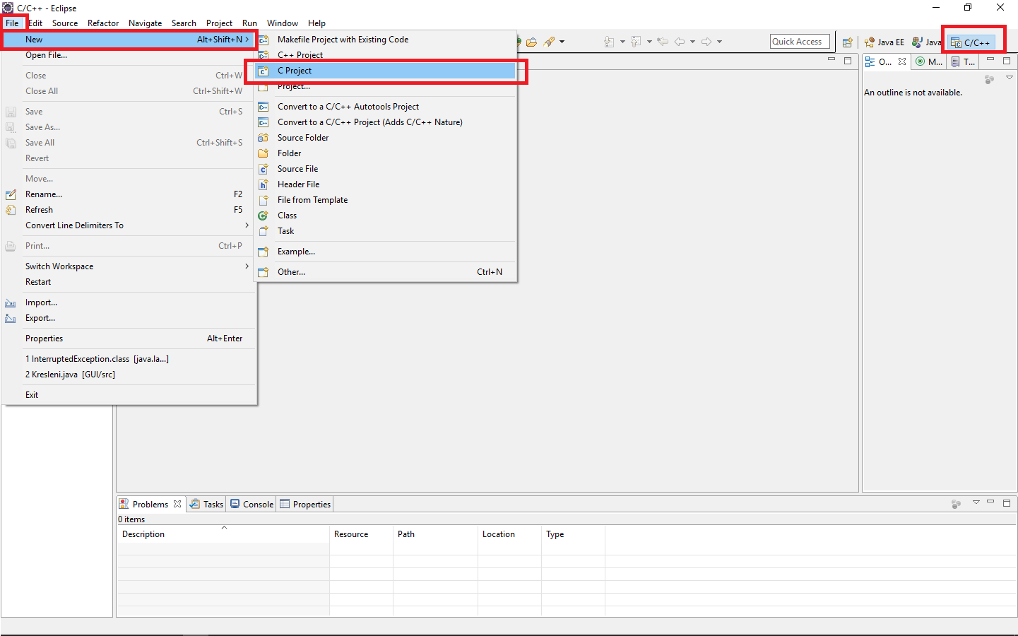 Vytvoření projektu - JNI - Java Native Interface