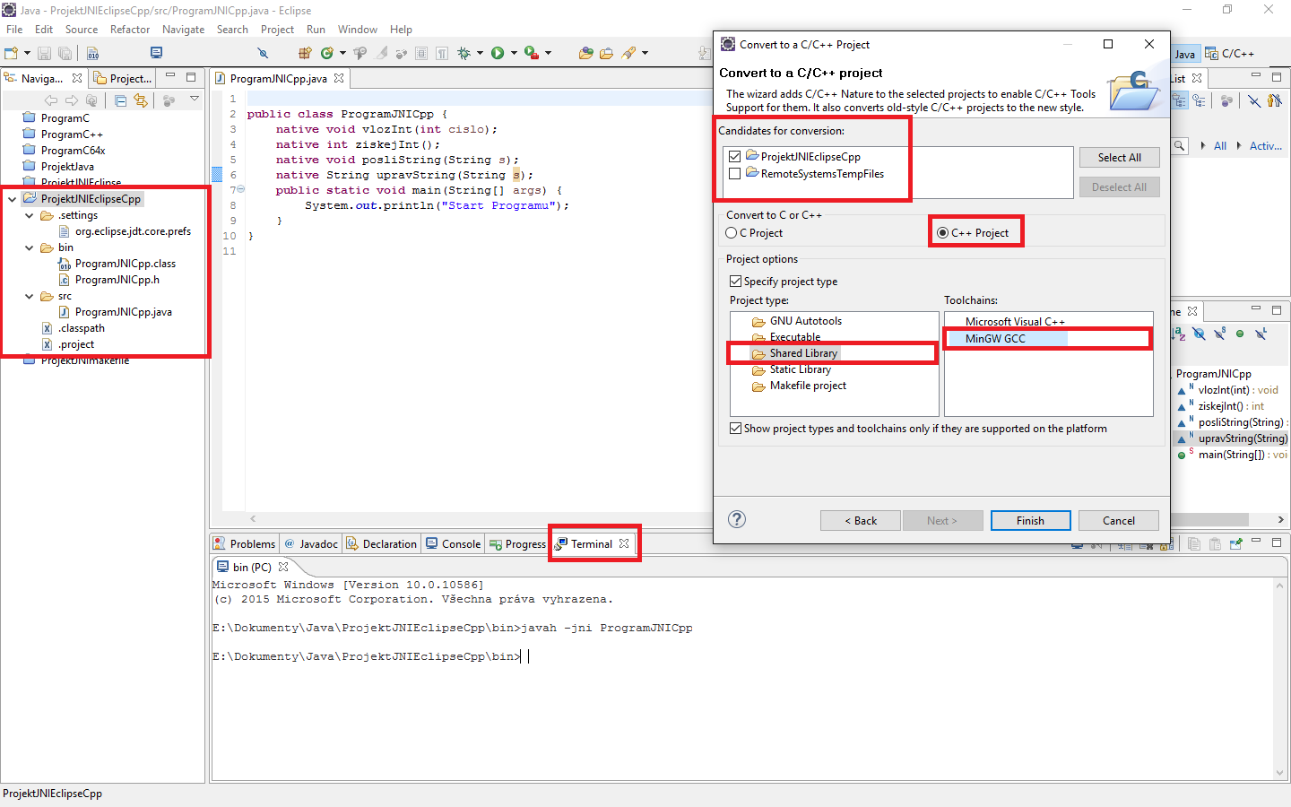 Hlavičkový soubor - JNI - Java Native Interface