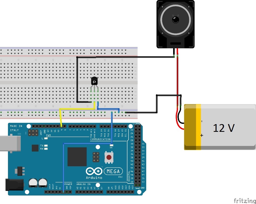 Schéma s Tranzistorem - Arduino - Hardware