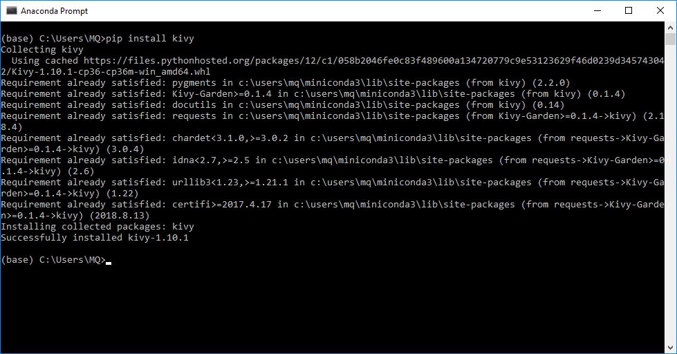 Instalace Kivy frameworku pro Python na Windows - Kivy - Mobilní aplikace v Pythonu