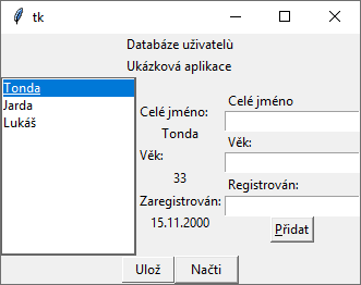 Formulář programu pro práci s CSV soubory v Pythonu - Soubory a práce s nimi v Pythonu