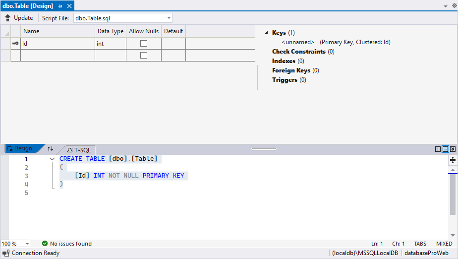 Návrhář ve Visual Studiu - MS-SQL databáze krok za krokem