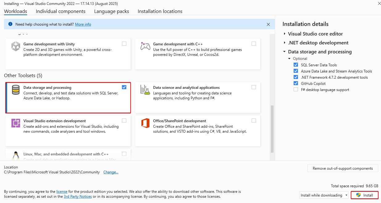Volba instalace ukládání a zpracování dat - MS-SQL databáze krok za krokem