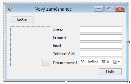 Rozložení ovládacích prvků - Soubory v C# .NET