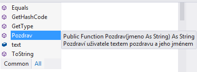 Metody objektu zdravic ve Visual Studio - Objektově orientované programování ve Visual Basic .NET