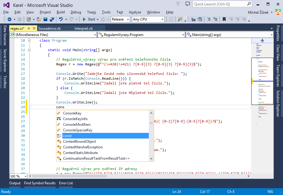 Lekce 6 - Visual Studio - Pomocníci při psaní kódu
