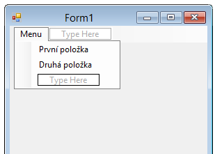 Menu strip v C# .NET - Windows Forms - Okenní aplikace v C# .NET