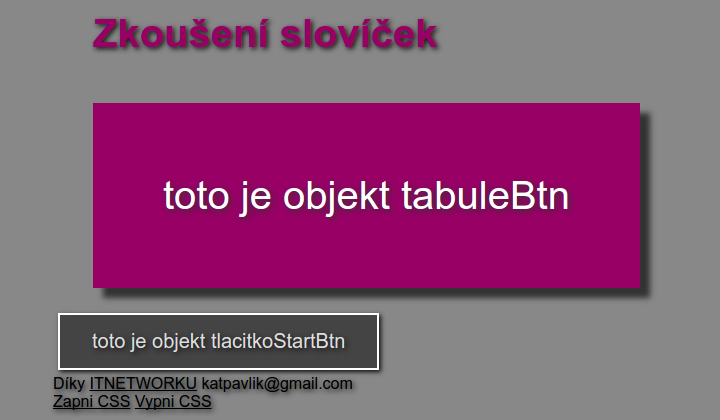 Návrh aplikace pro zkoušení slovíček v JavaScriptu - Zdrojákoviště JavaScript - OOP