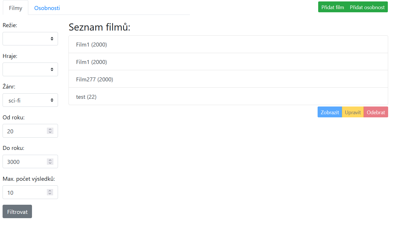 Ukázka filtru pomocí javy - Spring Boot