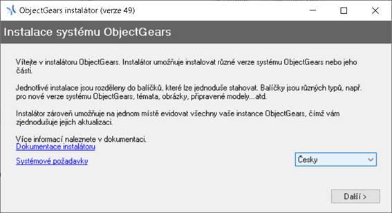 ObjectGears instalátor - Systém ObjectGears
