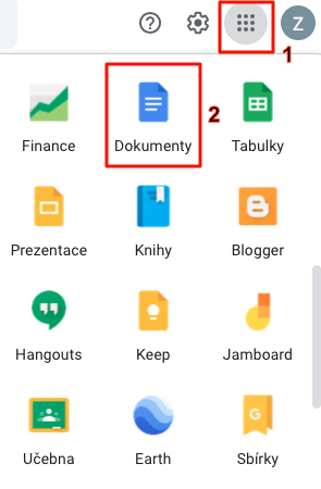 Ponuka aplikací - Základy - Google Dokumenty (Docs)