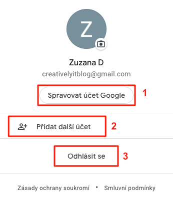 Spravování účtu - Základy - Google Dokumenty (Docs)
