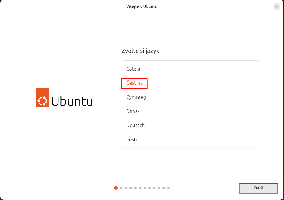Výběr jazyka - Základy Linuxu