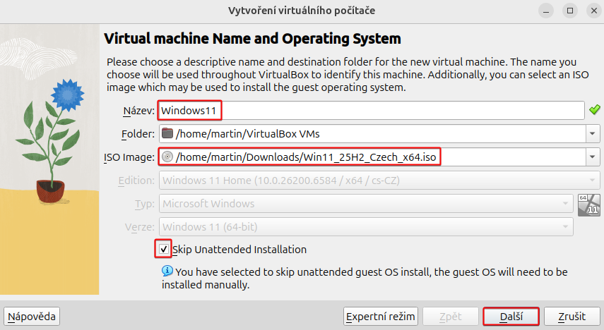 Vytvoření virtuálního počítače ve VirtualBoxu - Základy Linuxu