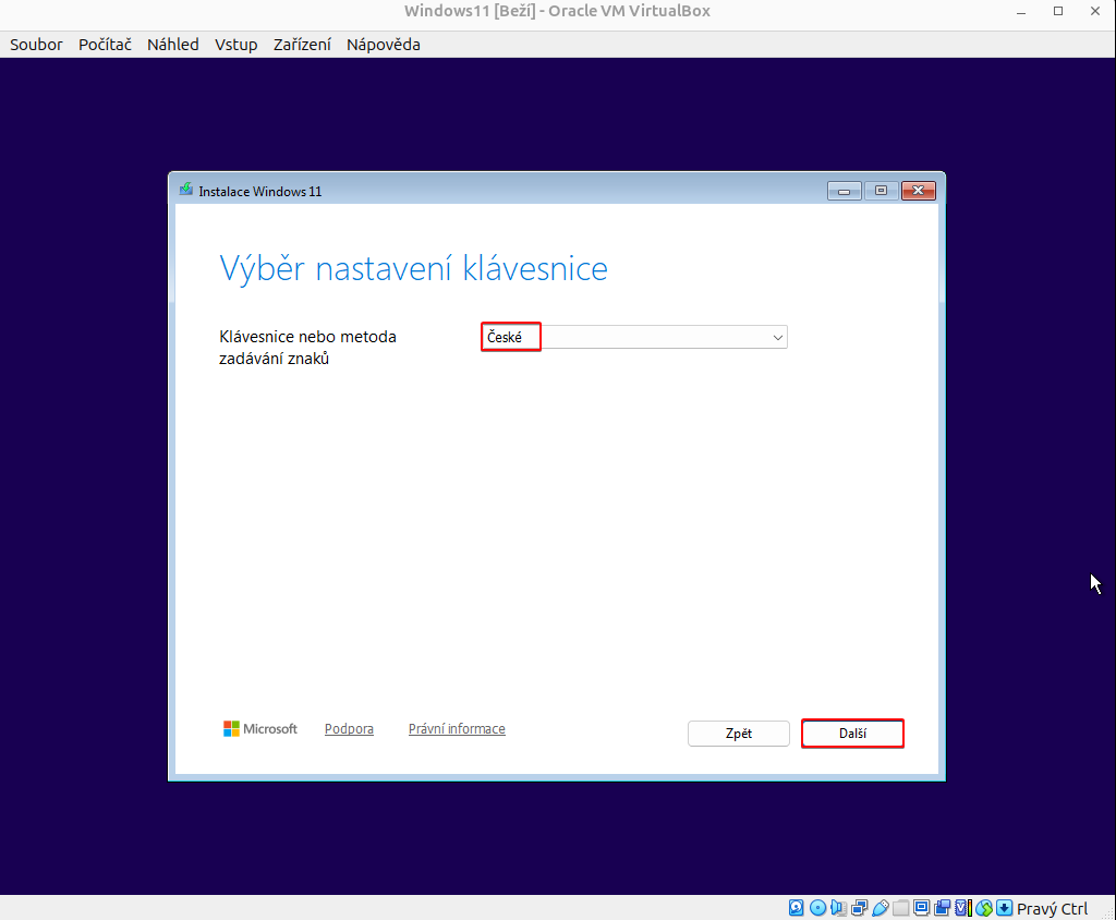 Výběr klávesnice - Základy Linuxu