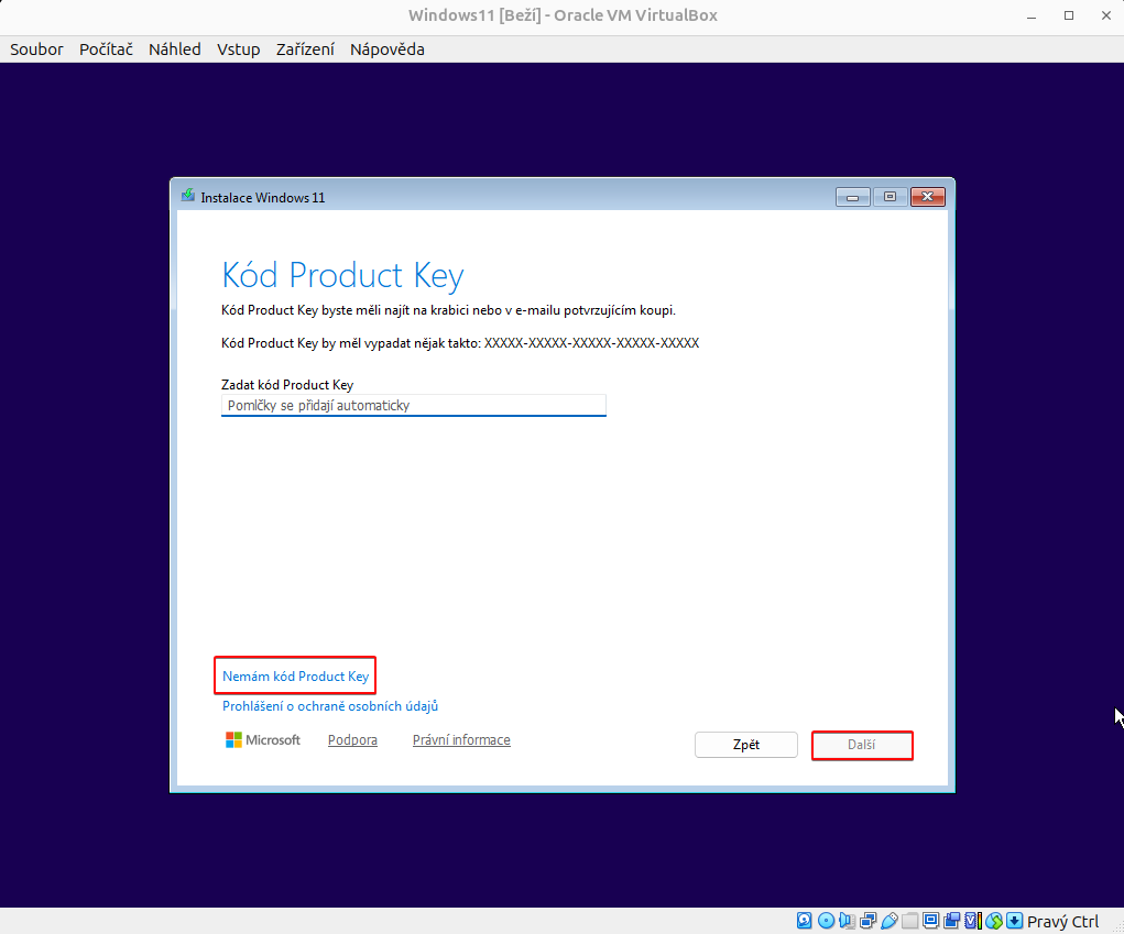 Zadání Product Key - Základy Linuxu